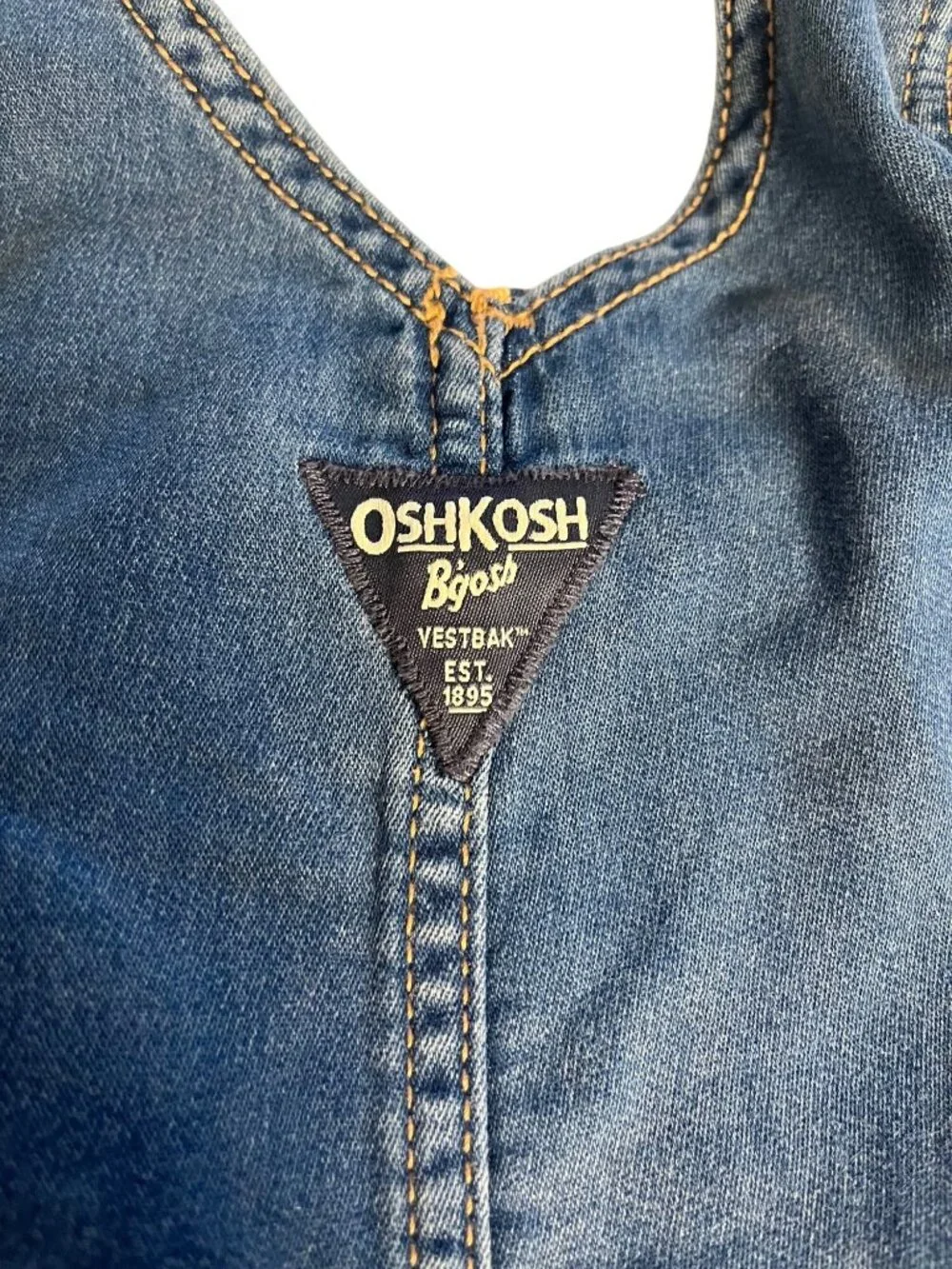 OshKosh Bgosh Toddler Boys Blue Denim Overalls 4T With Stretch Adjustable Straps